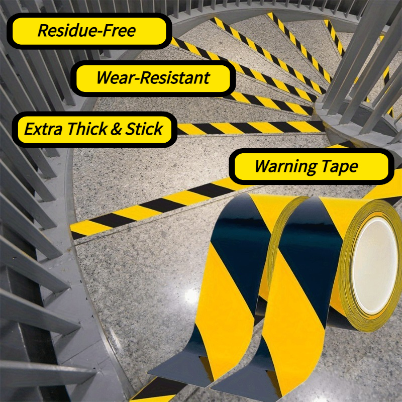 Heavy Equipment Yellow - YITAPE Black Yellow Hazard Warning Tape