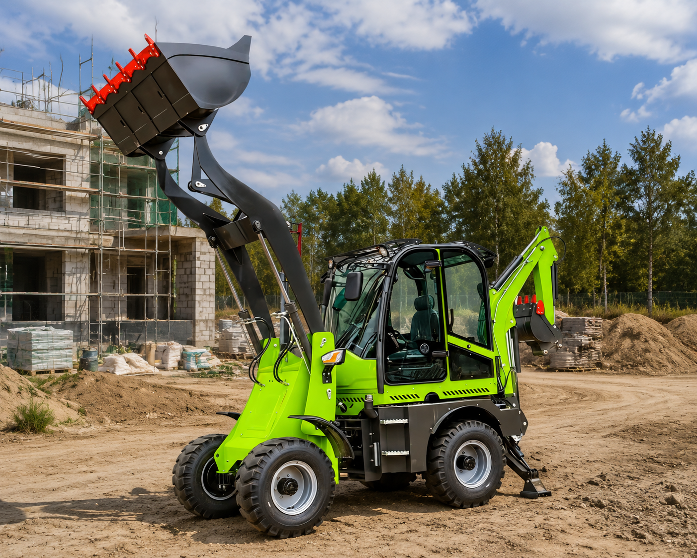 Tractor Backhoe - Custom Loader Backhoe for Community Drain