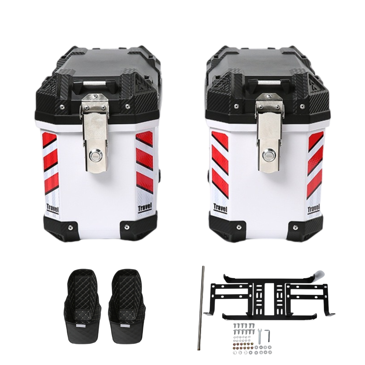 Heavy Equipment Management - 2Pcs Heavy-Duty Motorcycle Side Cases, a
