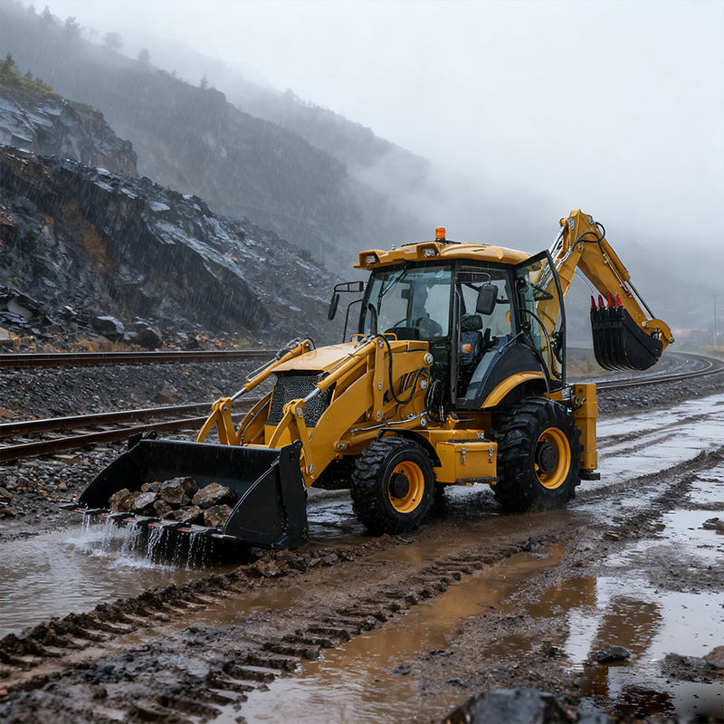 Tractor Backhoe - Convenient Maintenance Climbing traction chassis mini