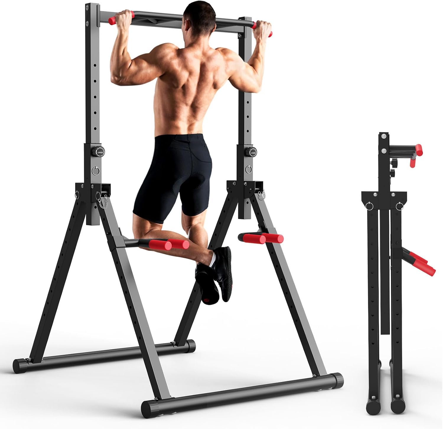 Heavy Equipment Gym - Foldable Power Tower Dip Station, Free