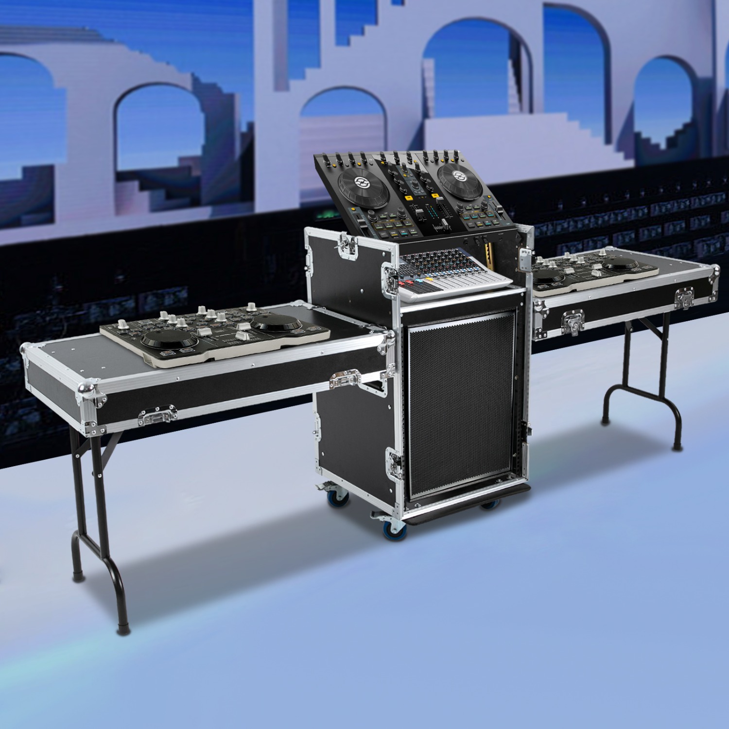 Heavy Equipment Management - 14U Mobile PA DJ Rack Road