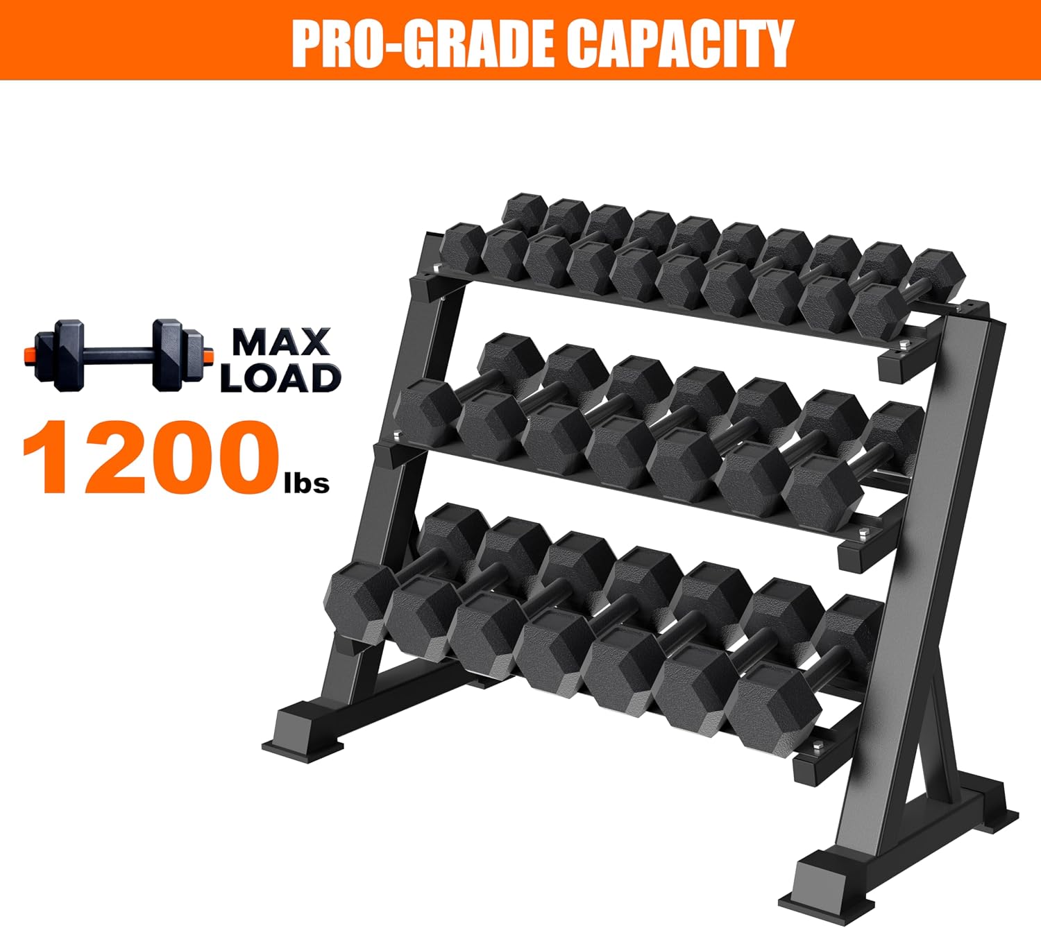 Heavy Duty Three Tier Dumbbell - Heavy Equipment Gym ulasan dan harga