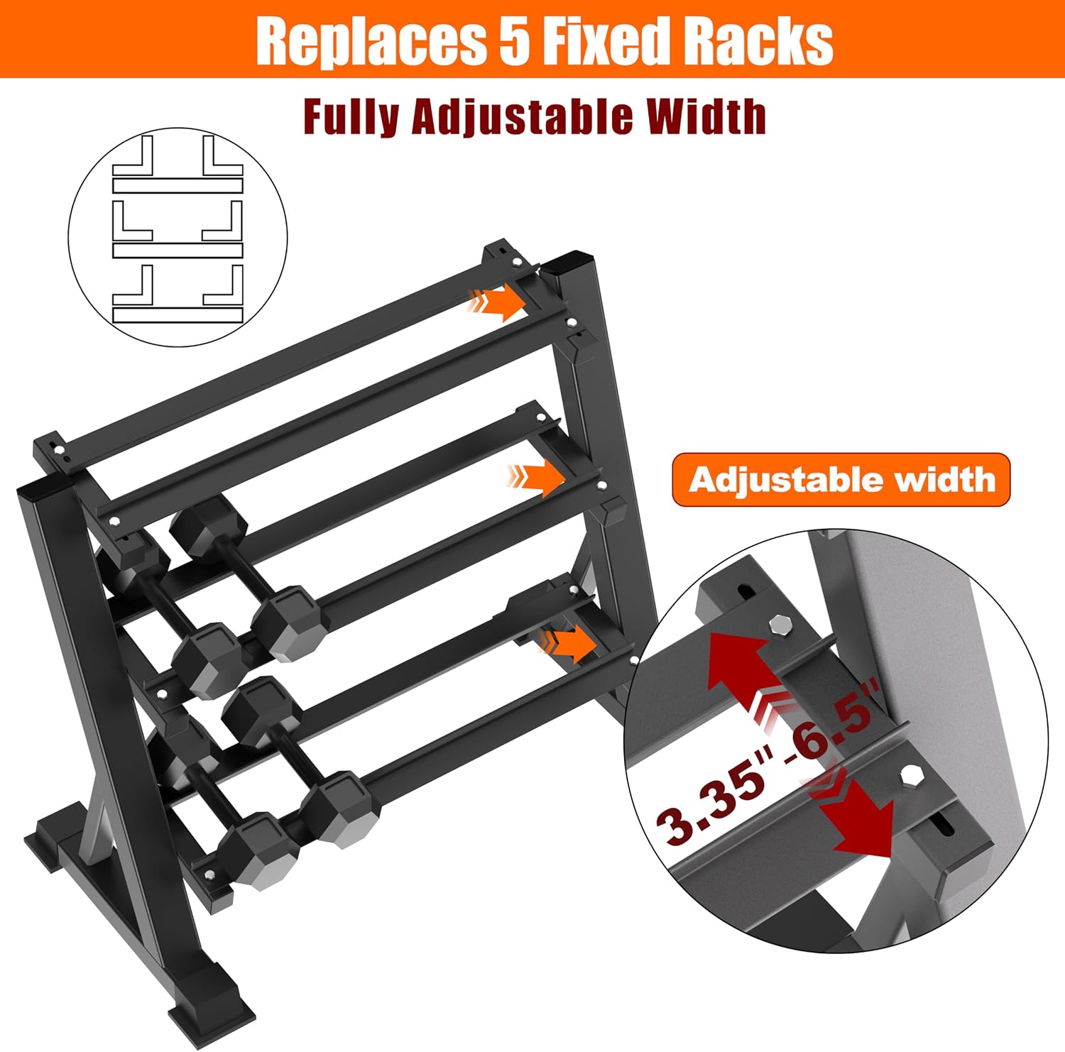 Heavy Duty Three Tier Dumbbell - Heavy Equipment Gym ulasan dan harga