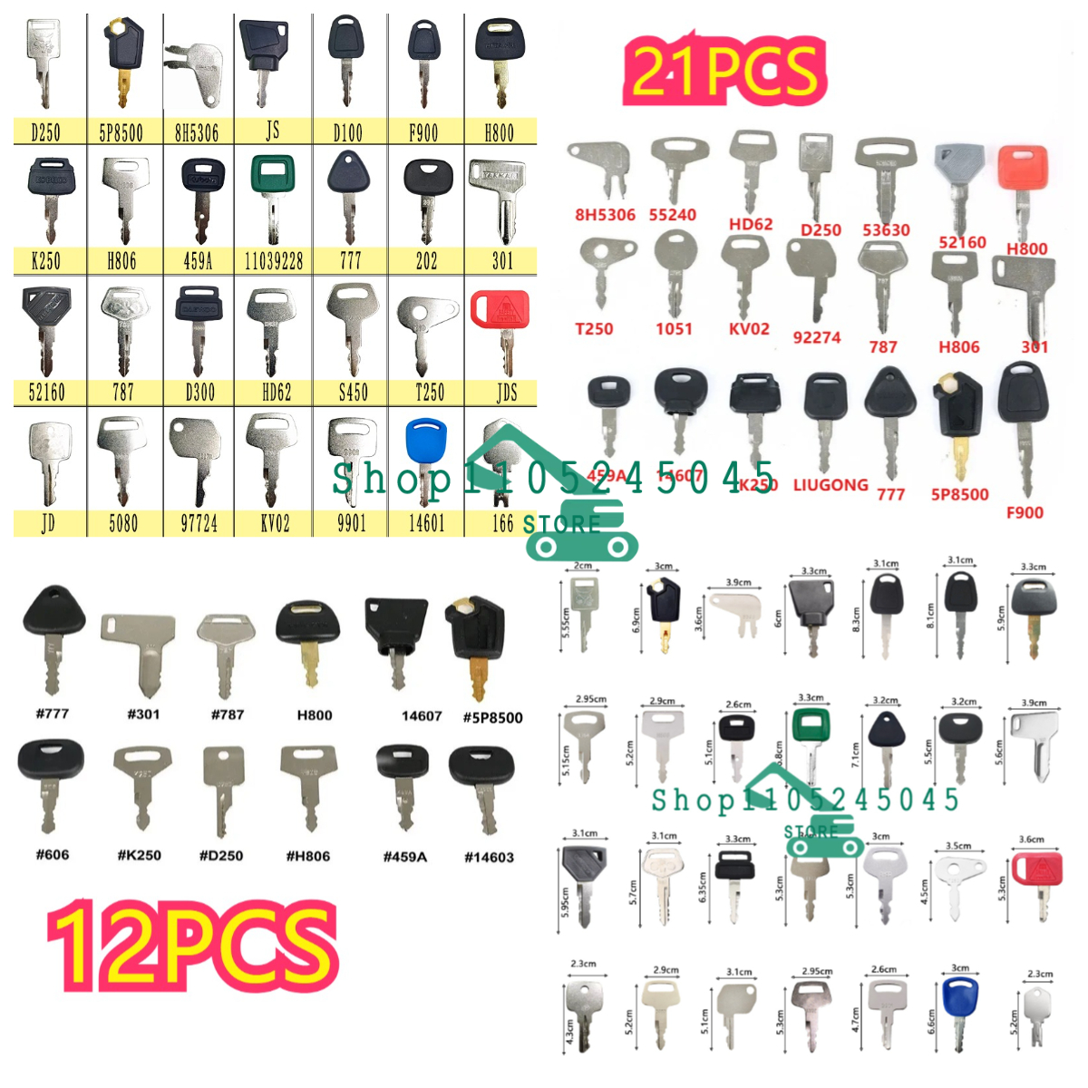 28/21/12Pcs Master Ignition Ke - Heavy Equipment Key Set ulasan dan harga