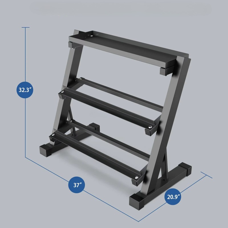 3-Tier Dumbbell Storage Rack 8 - Heavy Equipment Gym ulasan dan harga
