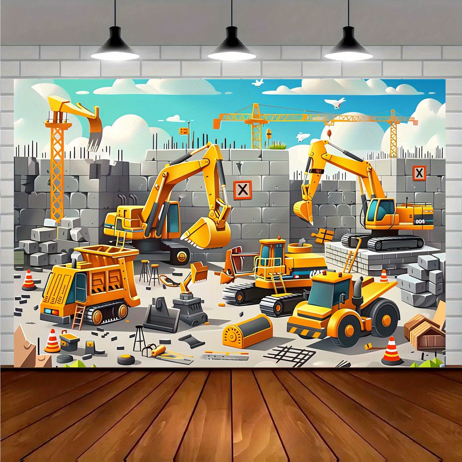 1pc Vivid construction site pa - Heavy Equipment For Construction ulasan dan harga