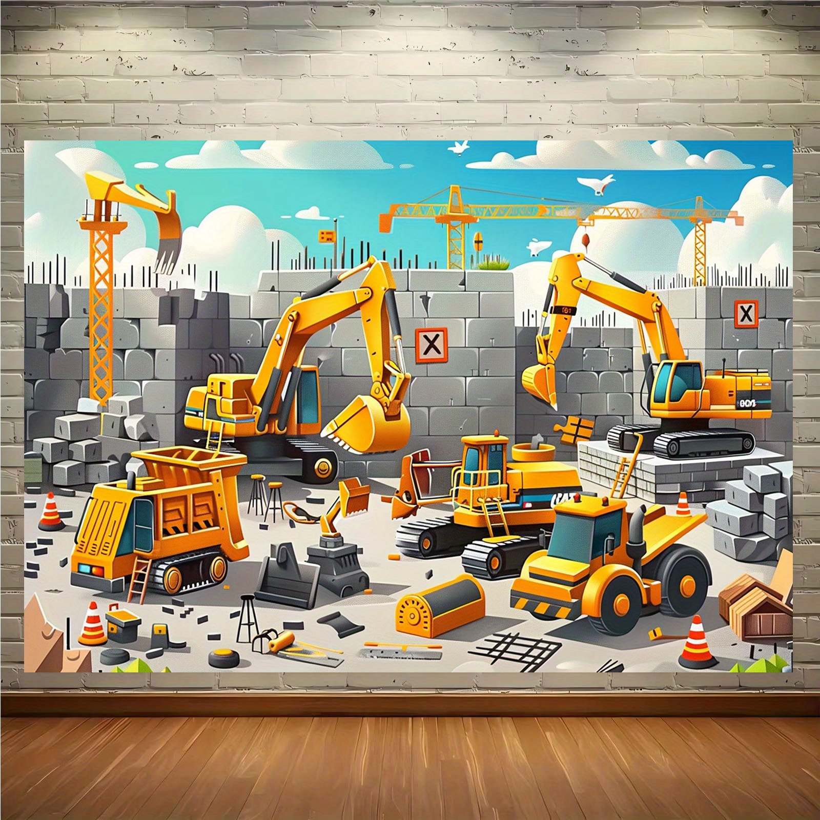 1pc Vivid construction site pa - Heavy Equipment For Construction ulasan dan harga