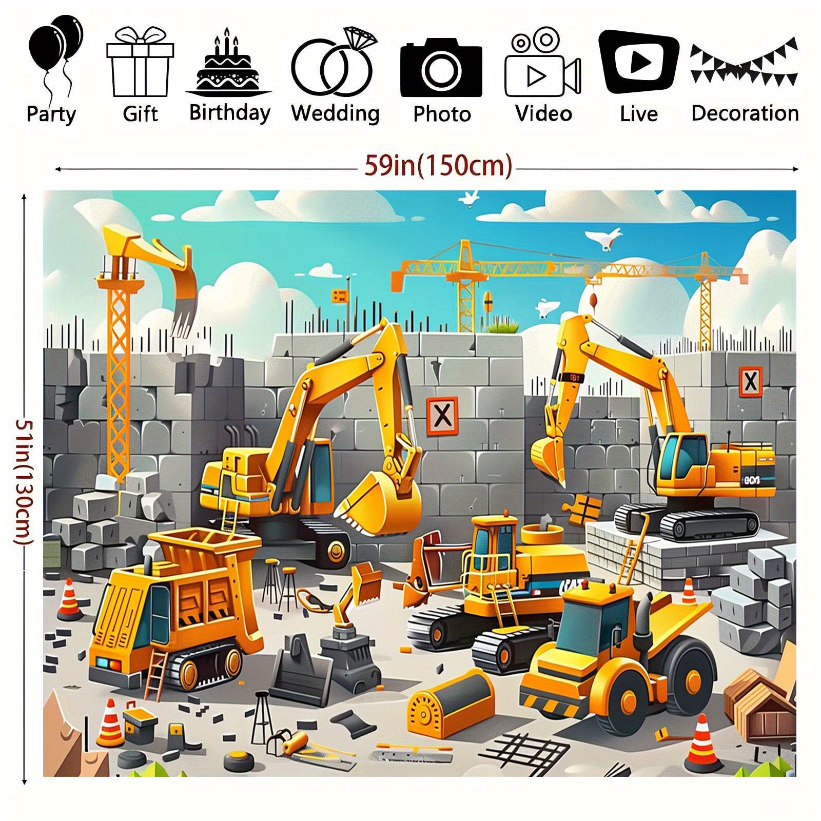 1pc Vivid construction site pa - Heavy Equipment For Construction ulasan dan harga